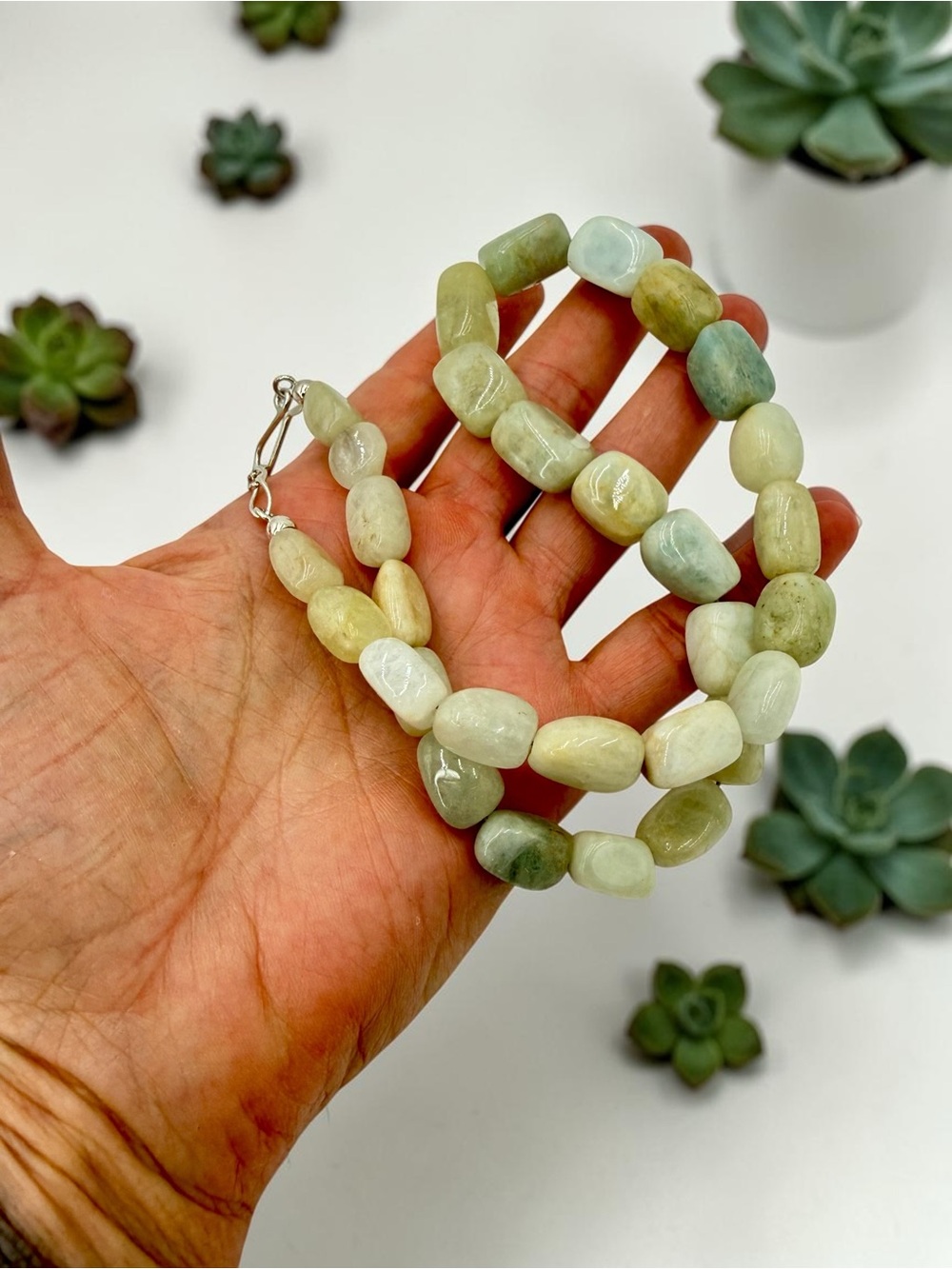 Jay King DTR Aquamarine Nugget Necklace Sterling 18-20” Blue Green Chunky Stones - Picture 8 of 17